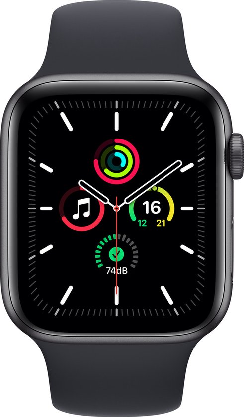 Apple Watch SE 2021 - Smartwatch hommes et femmes - 44mm - Gris sidéral