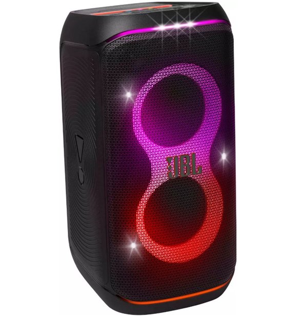 JBL PartyBox Club 120 - Enceinte de fête Bluetooth sans fil - Poignée pliable - Résistante aux éclaboussures - Lumières LED - 12 heures - Noir
