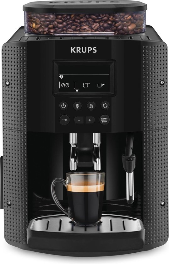 Krups Essential EA8150 - Machine à espresso entièrement automatique - Système Thermoblock - Personnalisation et enregistrement des favoris - Noir - Machine à café à grains