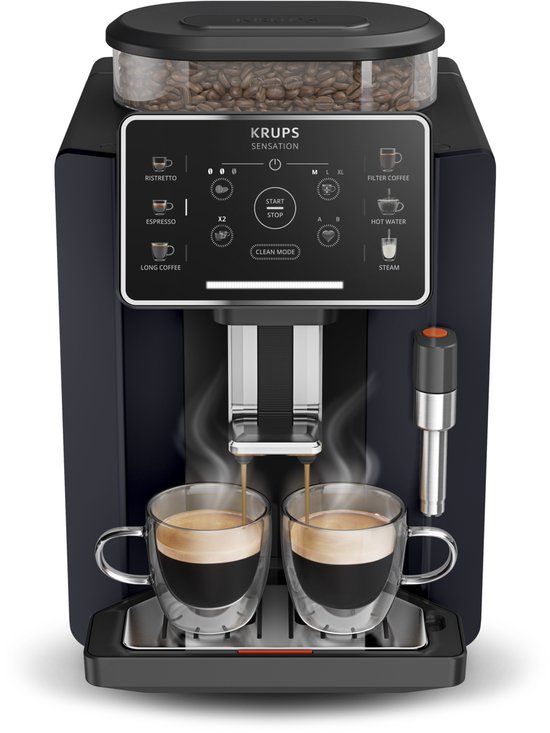 Krups Sensation C50 EA910B - Machine à expresso entièrement automatique - Noir de jais - Enregistrer les favoris - Machine à café avec grains