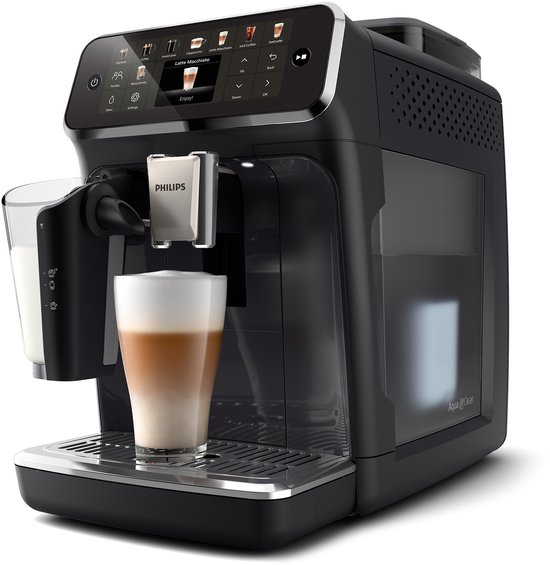 Philips 5500 Series - Machine à expresso - 20 Boissons Chaudes & Froides - Système de lait LatteGo - 40% Plus Silencieuse - QuickStart - Filtre AquaClean - Entièrement Automatique - Noir - Machine à café avec grains - EP5541/50